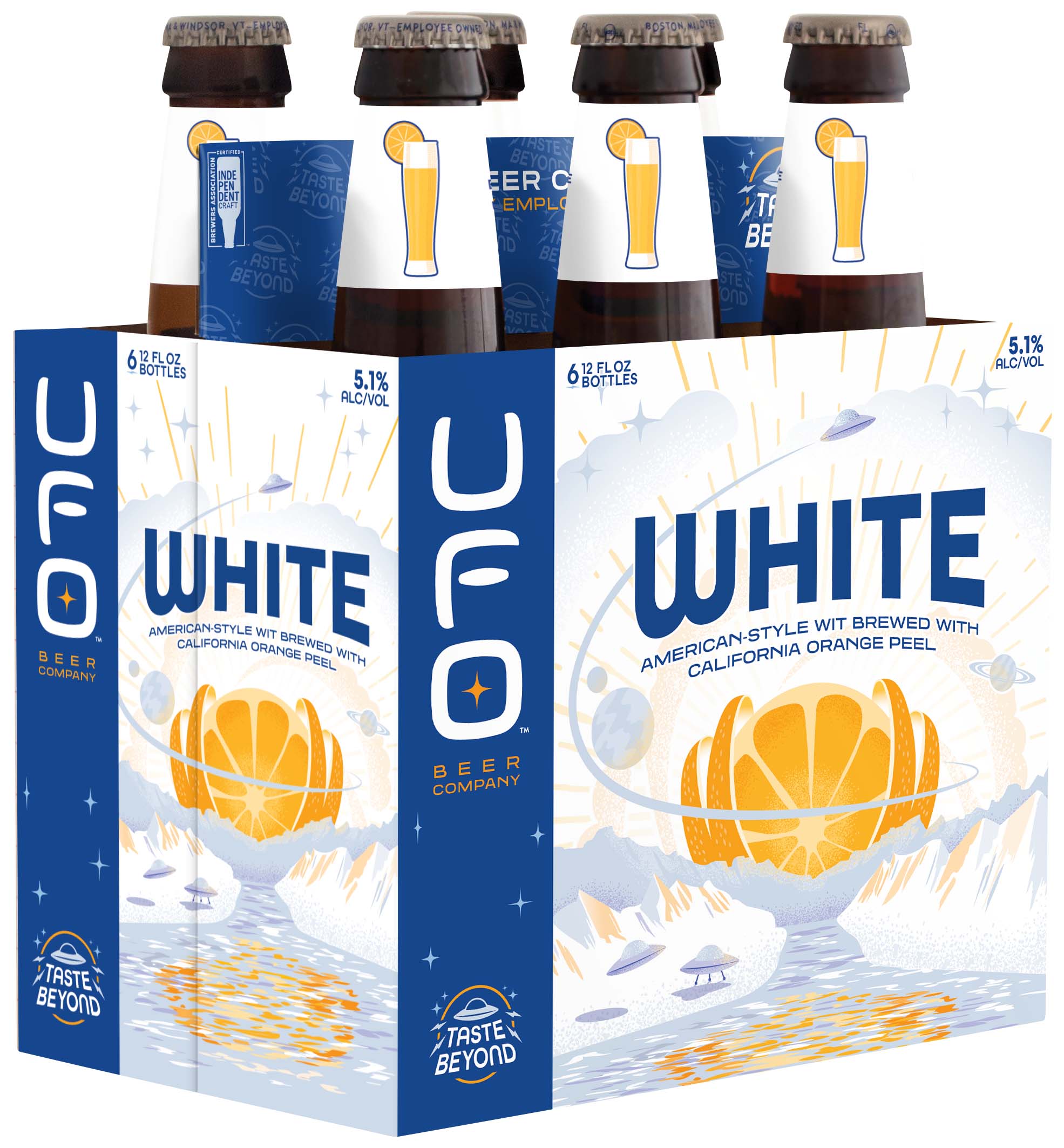 ufo white 12 oz 6 pack bottle